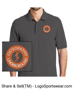 Mens Sterling Grey Polo Design Zoom